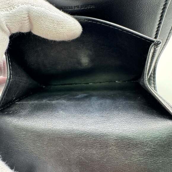 CELINE Triomphe Tri-fold Wallet Black Women's - Picture 8 of 16